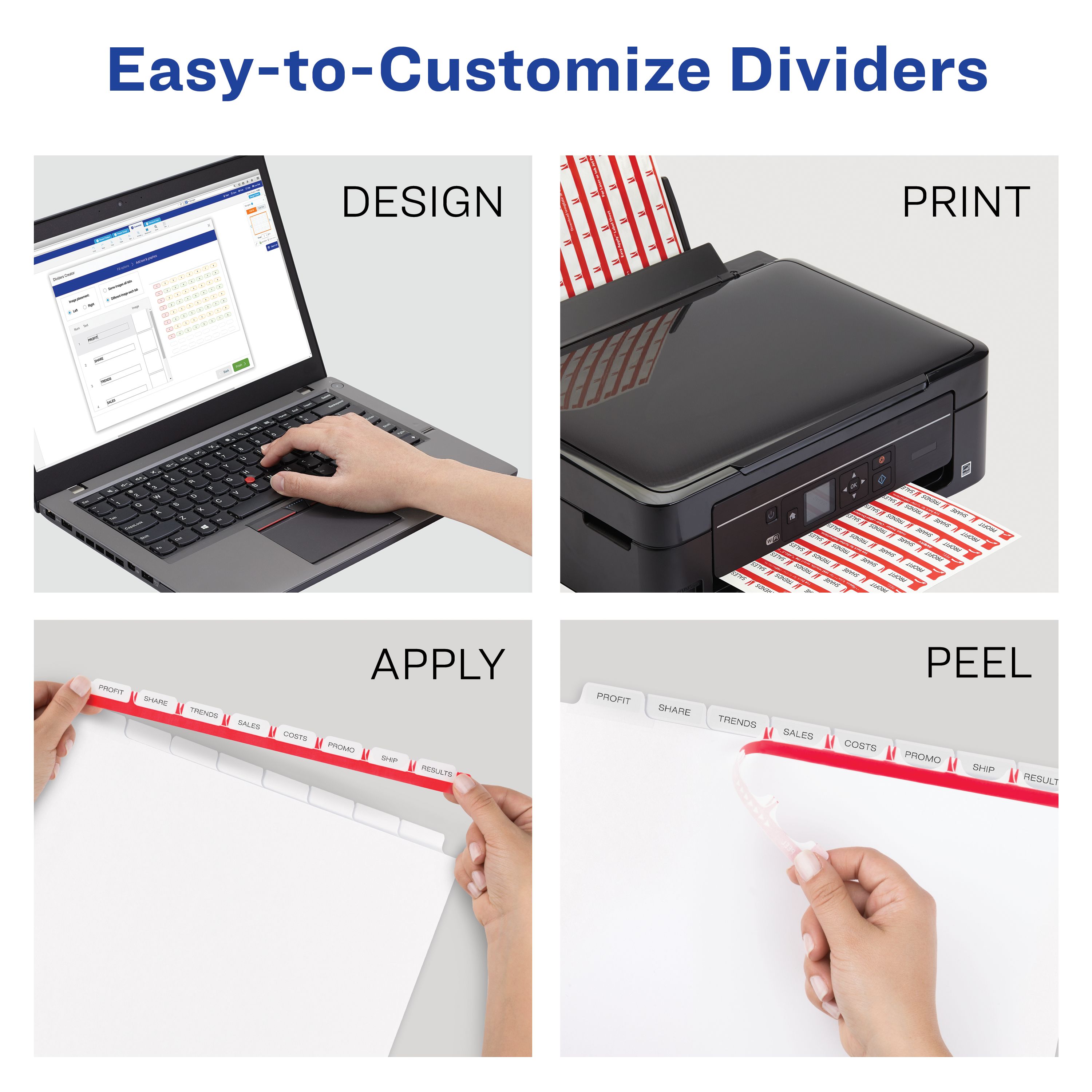 だんページ Amazon.com : Avery 11417 Clear Label Index Maker Dividers
